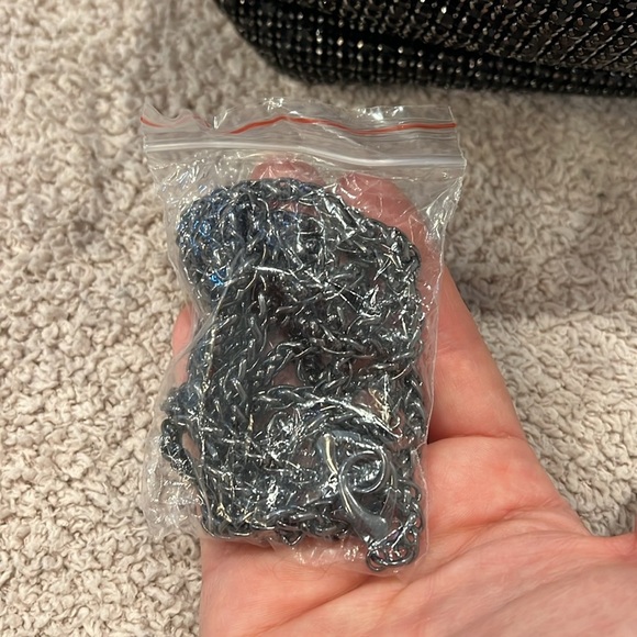 NWT! Black rhinestone evening bag - Picture 7 of 11